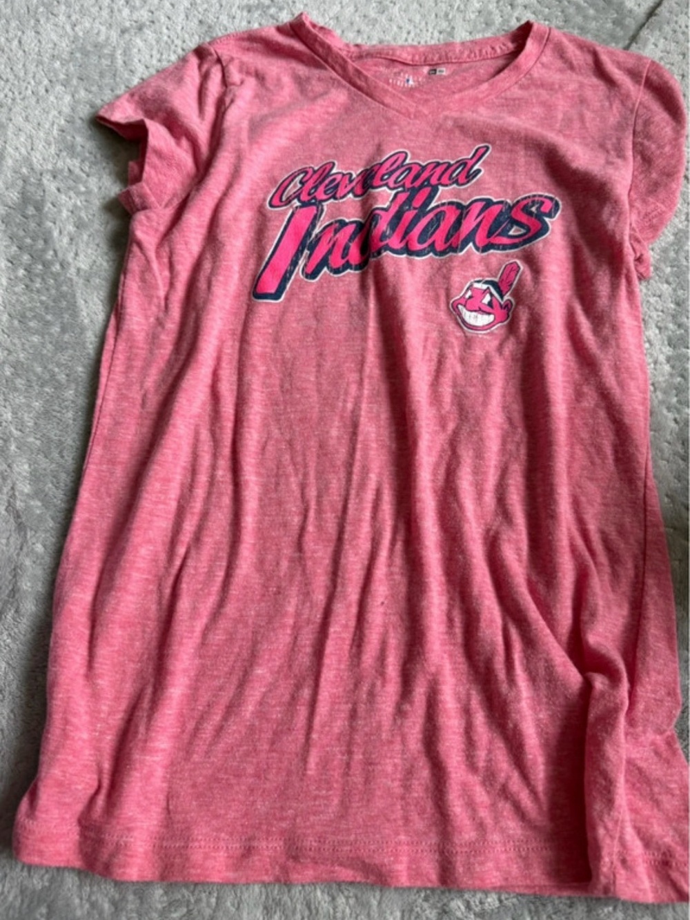 5th & Ocean Pink Cleveland Indians Short Sleeve Tee